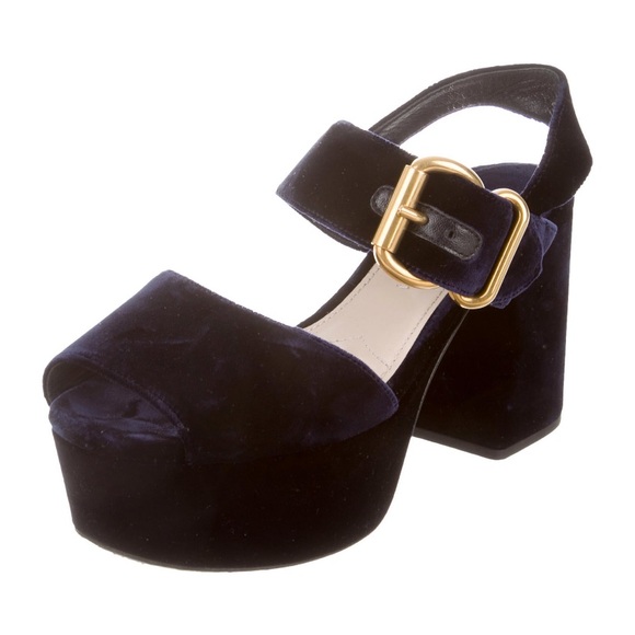 Prada velvet platform sandals - Picture 2 of 5